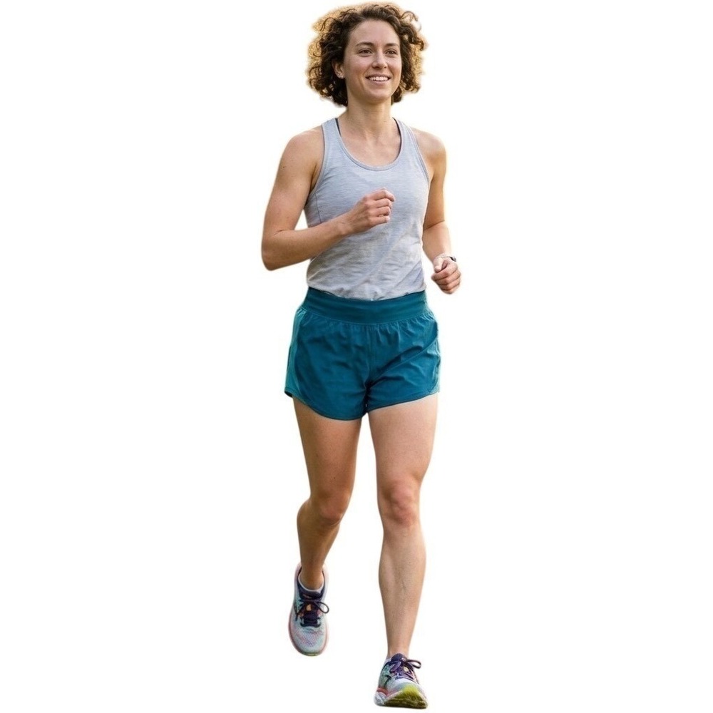 All In Motion Women Athletic Shorts XS Teal Blue Lined Running Shorts Zipper XS